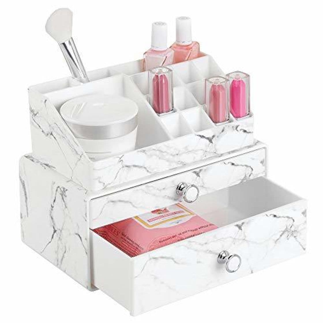 Home mDesign Juego de 2 organizadores de maquillaje para lavabo o tocador