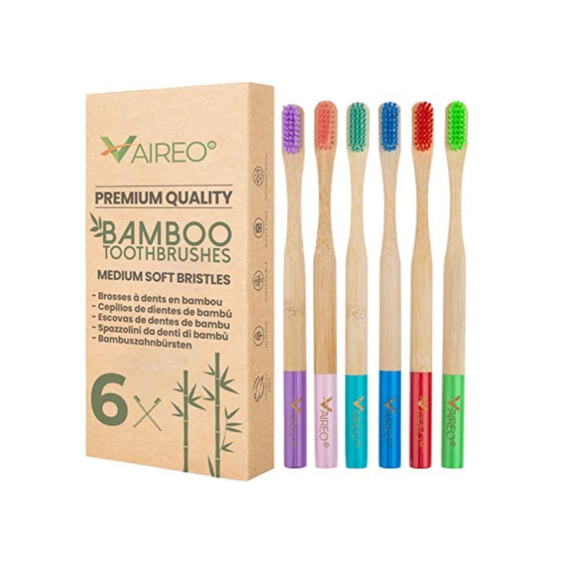 Product Vaireo Bamboo Eco Friendly Wooden Toothbrushes – Exclusive Design for Adults Non