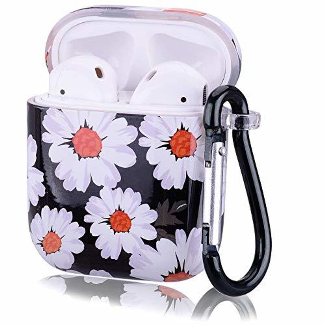 Place OKZone Funda Apple AirPods 1&2, Flores Diseño Funda Duro PC Protectora Estuche