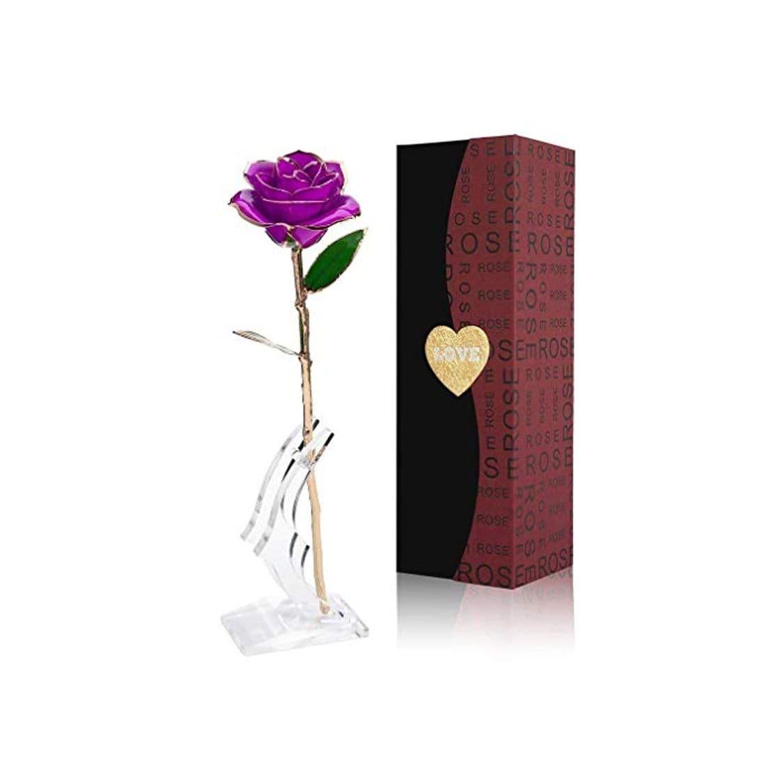 Producto Gomyhom Rosa 24K, Rosa de Oro Chapada en Oro con Caja de