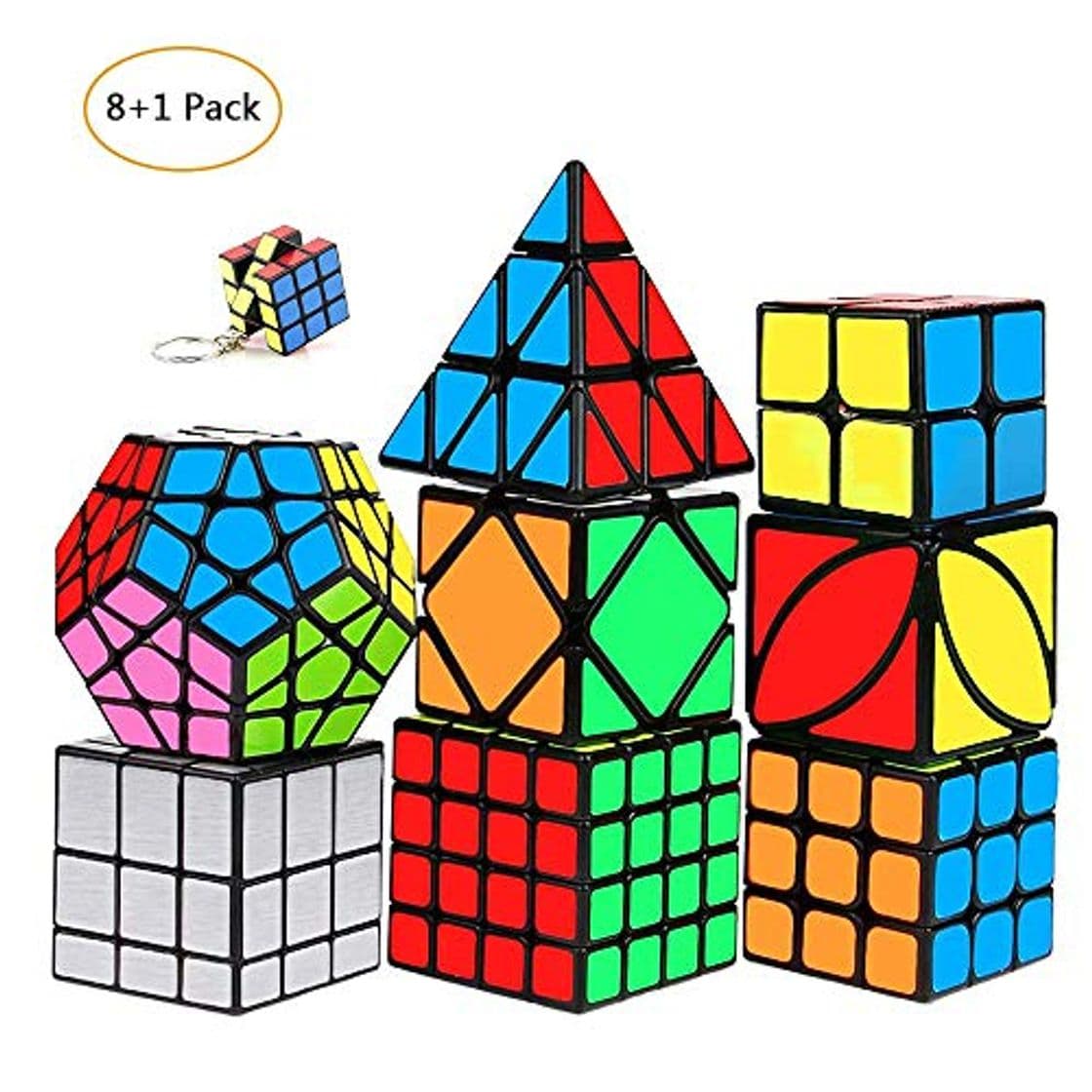 Product mimisasa Speed Cubes Set 9 Pack Speed Cube Pack 2x2 3x3 4x4 Pyramid Megaminx Mirror Skew Cube