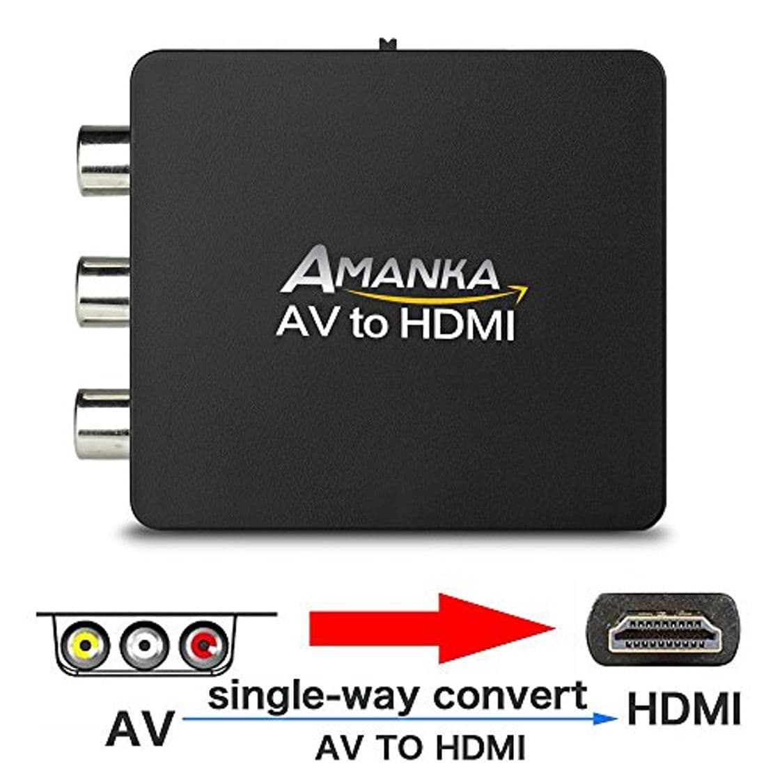 Product AMANKA Mini Conversor AV a HDMI Convertidor Compuesto RCA CVBS Transformar Señal