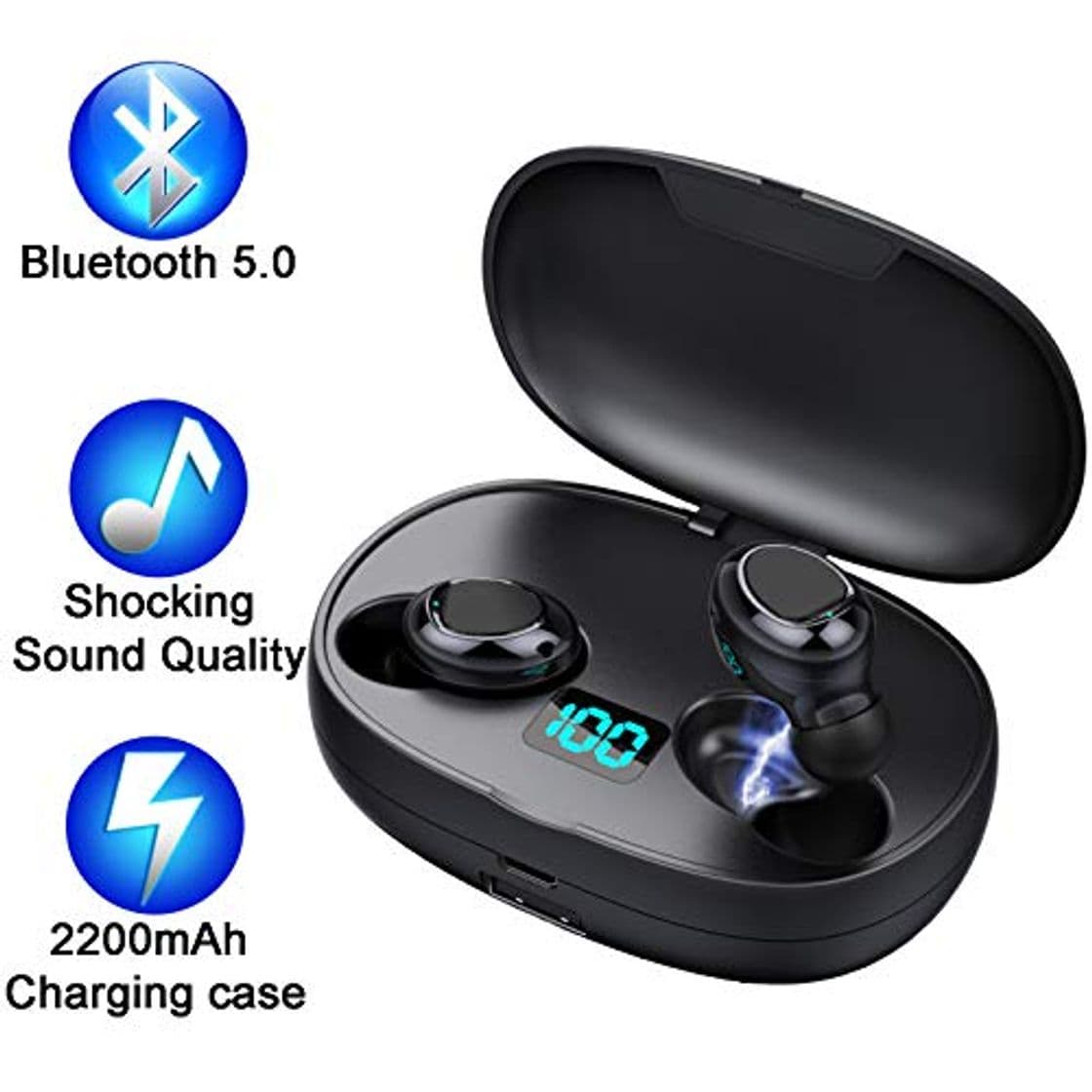 Producto Mini Auriculares Bluetooth Auriculares Inalámbricos 5.0 con SUPER MINI TAMAÑO de 3 Gramos