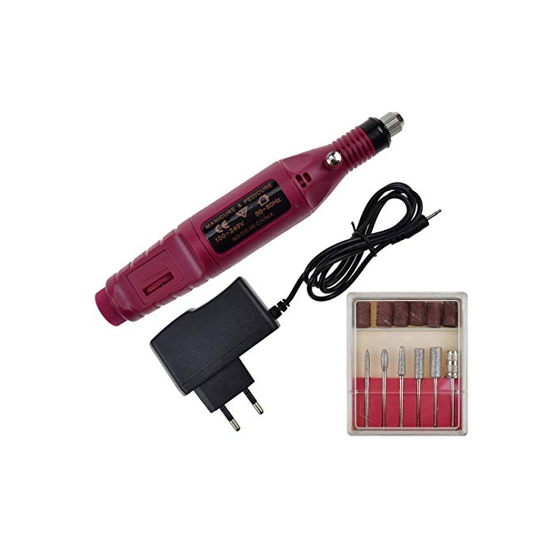 Producto Electric Manicure Kit Contain 6 Different head to remove Nail glue