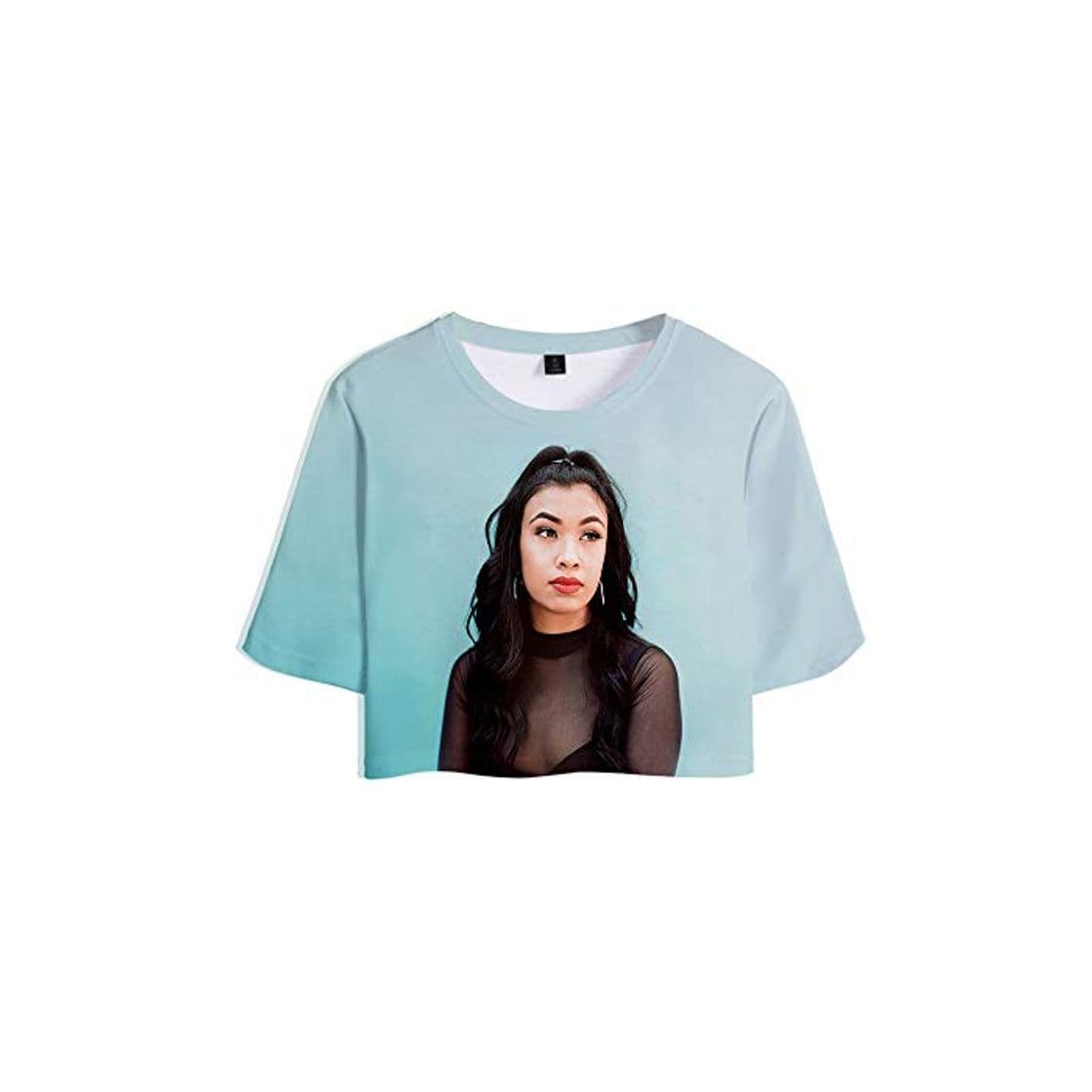 Moda FFFHYTR Selena Quintanilla 3D Midriff Impreso en Color Camisetas de Manga Corta Verano Mujer A Style 2 XS