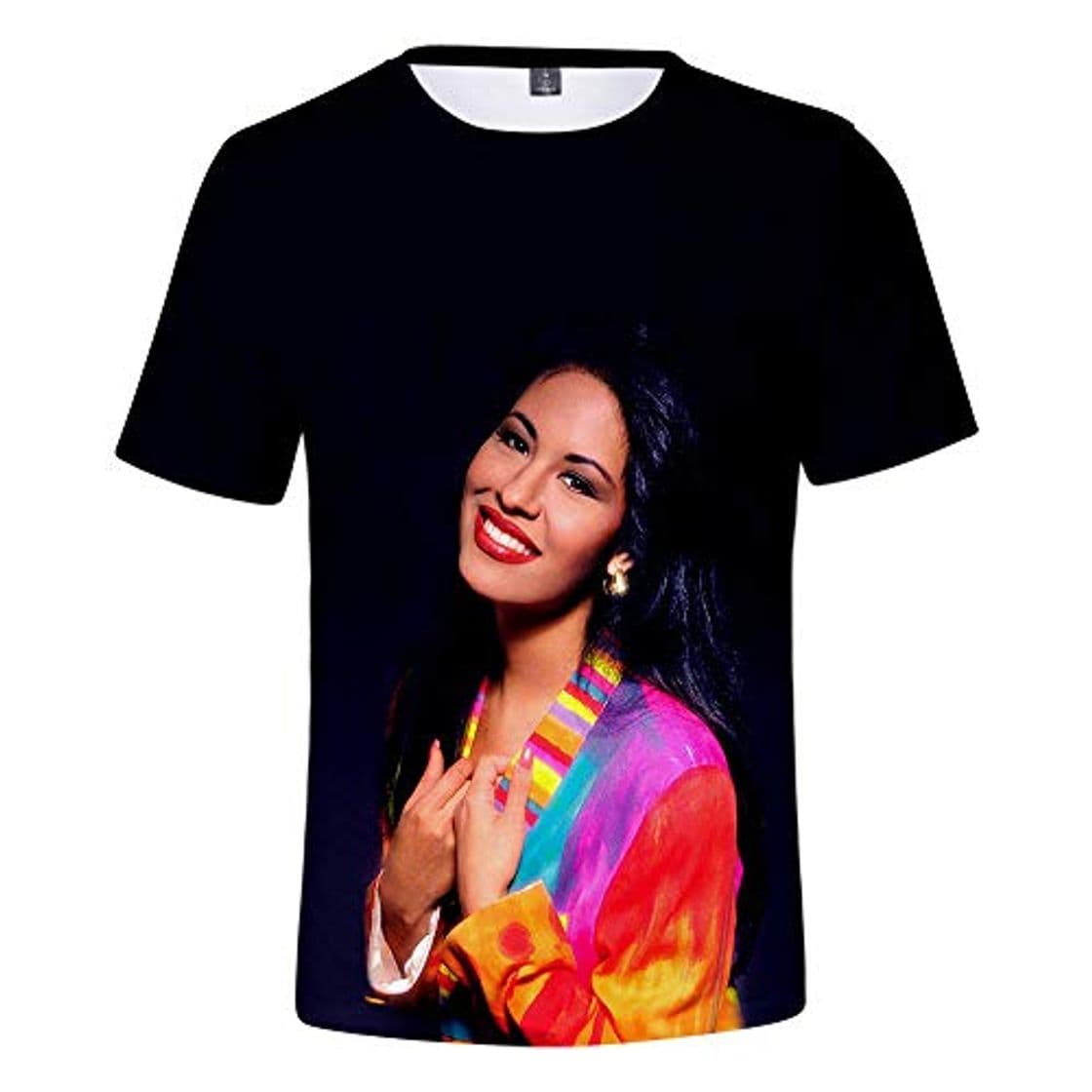 Moda JIEDO Selena Quintanilla Summer 3D impresión Digital Camiseta de Manga Corta para Hombre Suelta D Design S