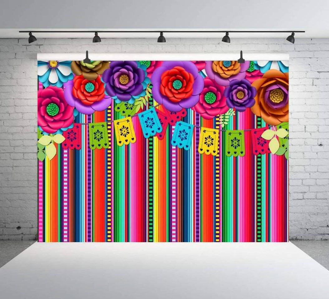 Producto Fondo Mexicano de Rayas Coloridas para Fiesta temática Mexic