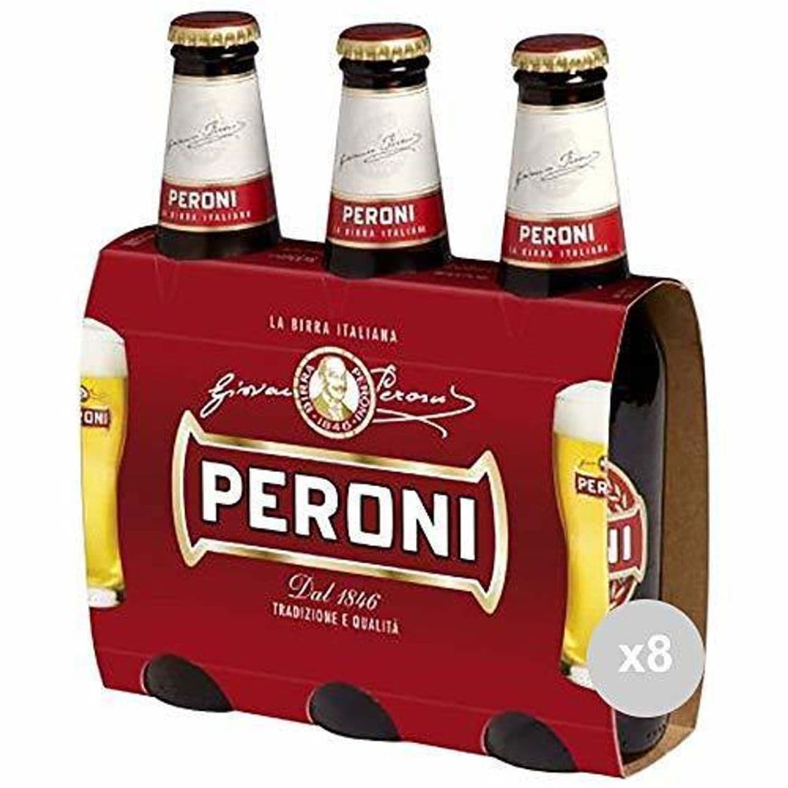 Place Peroni Juego de 8 Cerveza en Botella 33 X 3 Vidrio Bebida alcohólica de Mesa