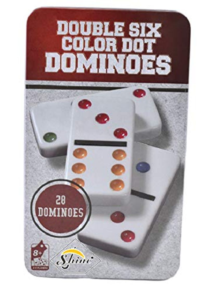 Producto Shine SS9 28 Dominoes Double 6 Dominoes Game Set Dot Design Black