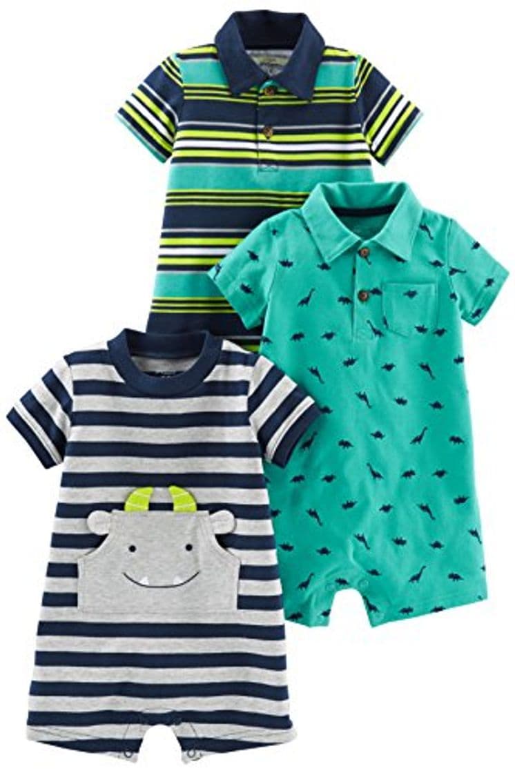 Producto Simple Joys by Carter's Baby Boys paquete de 3 peleles. ,Blue Stripe/Turquoise