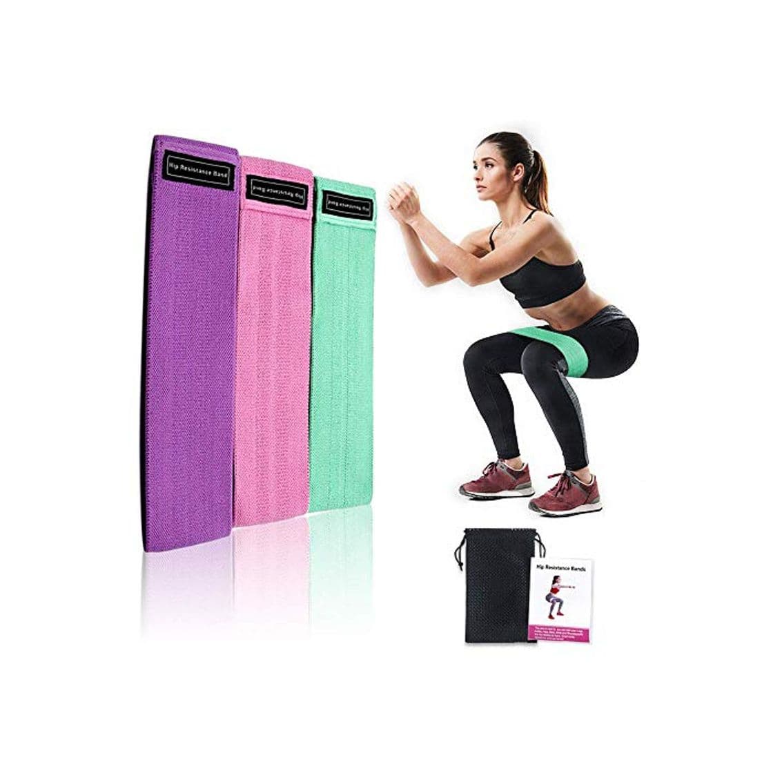 Product Victoper Set de 3 Bandas para Yoga/Crossfit/Entrenamiento de Fuerza/Pilates/Fisioterapia Fitness Elásticas de