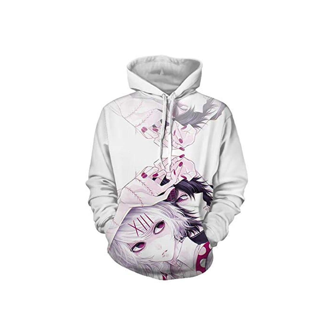 Moda Unisex Anime Tokyo Ghoul Casual Sudadera con Capucha de Manga Larga kaneziki Sudadera con Cremallera