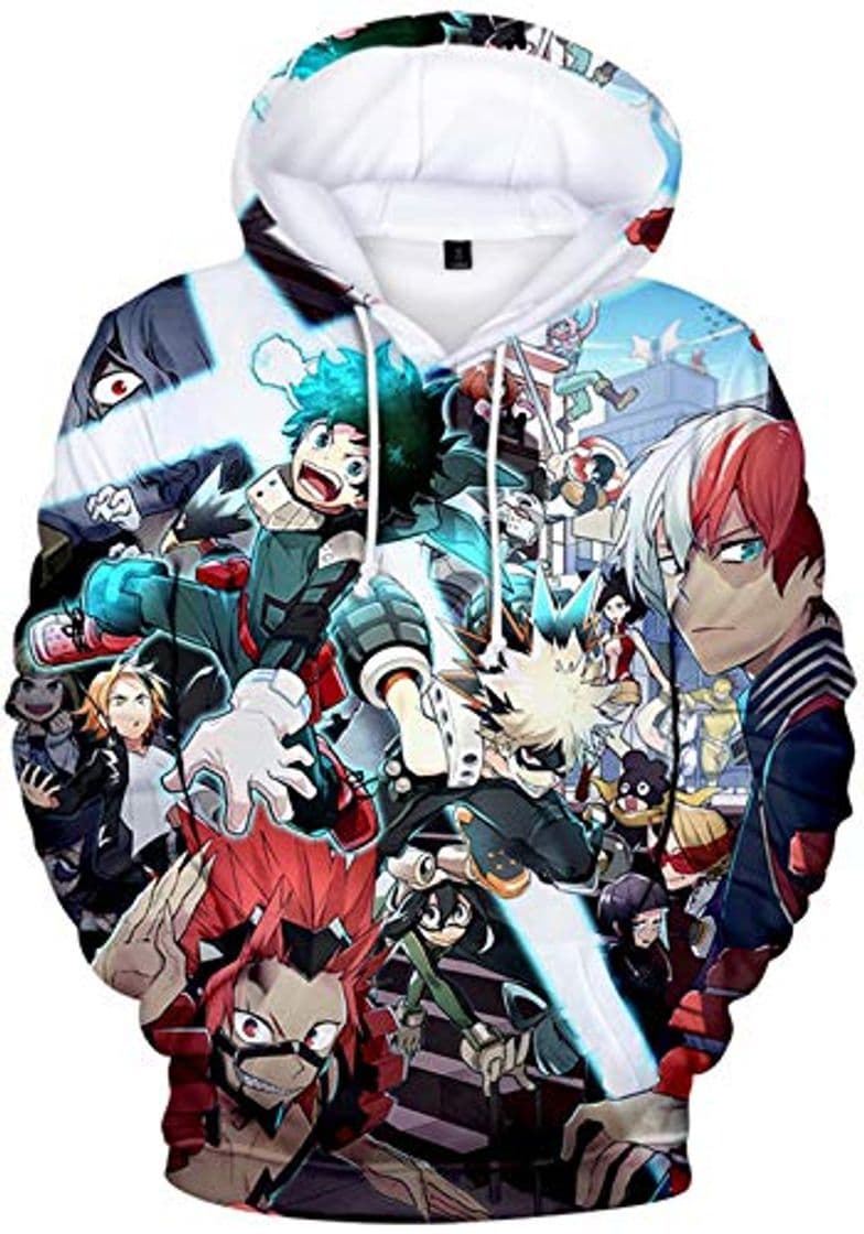 Moda Hombre My Hero Academia Sudadera con Capucha Mujer con Estampado 3D Anime Boku no Héroe con Cordón para Hombre 3D Manga Japonesa Todoroki Shoto All Might Cosplay Sudadera