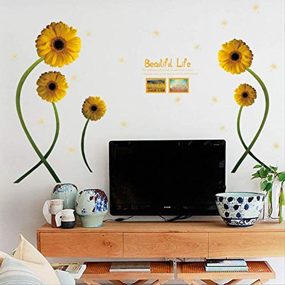 Producto Pegatina De Pared Sun Flower Huang Ju Tv Sala De Estar Dormitorio Sofá Pasillo Fondo Pared Decorativo Etiqueta De La Pared