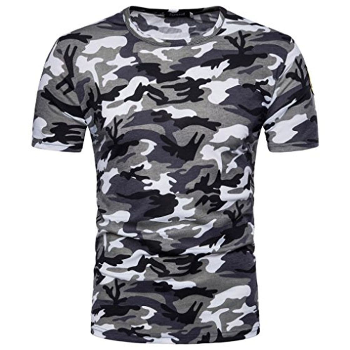 Moda SHOBDW Ropa de Camuflaje de los Hombres de impresión O Cuello Jersey