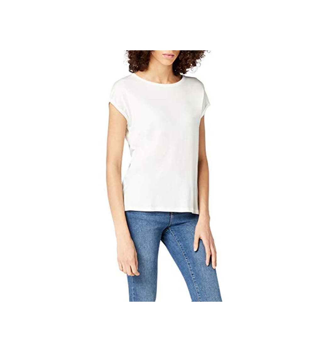 Moda Vero Moda Vmava Plain Ss Top Ga Noos, Camiseta para Mujer, Blanco