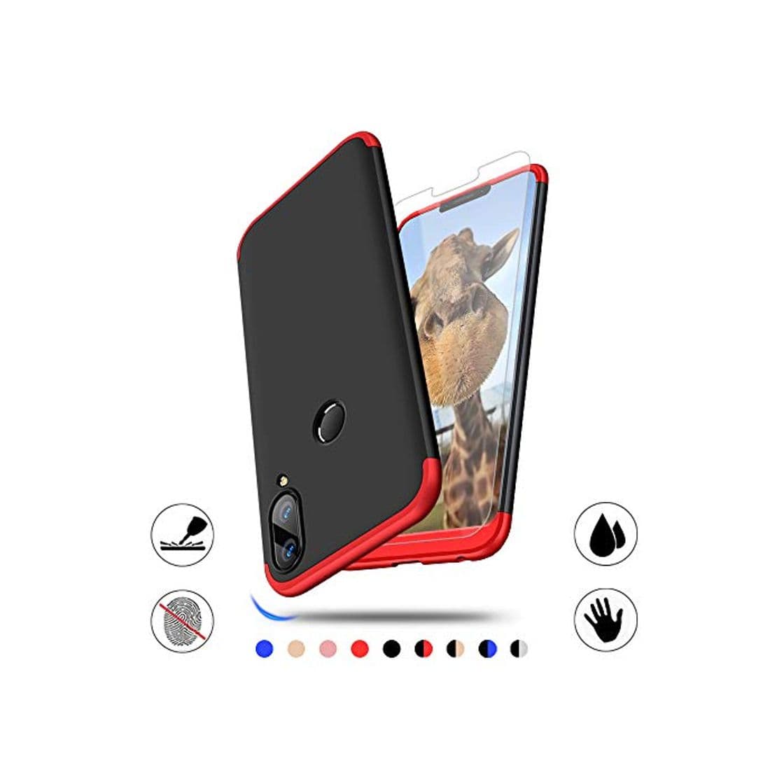 Producto AChris Huawei Y9 2019 Carcasa 360° Ultra Fina Protectora cojín con Vidrio