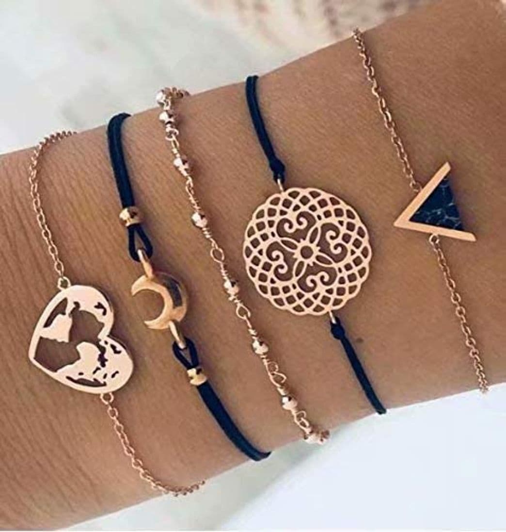 Place Pulsera de múltiples capas bohemia Conjunto Mujer Chica Moda Encantadora Cadena Pulsera