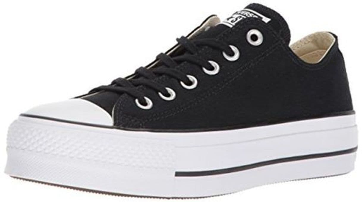 Fashion Converse Chuck Taylor CTAS Lift Ox Canvas, Zapatillas para Mujer, Negro