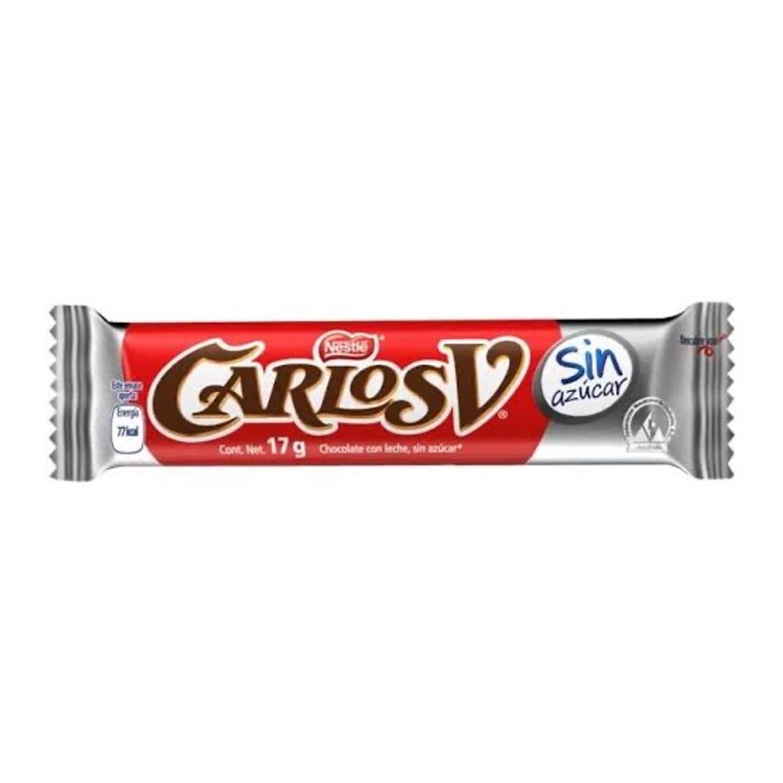 Moda Chocolate con leche Nestlé Carlos V sin azúcar 17 g