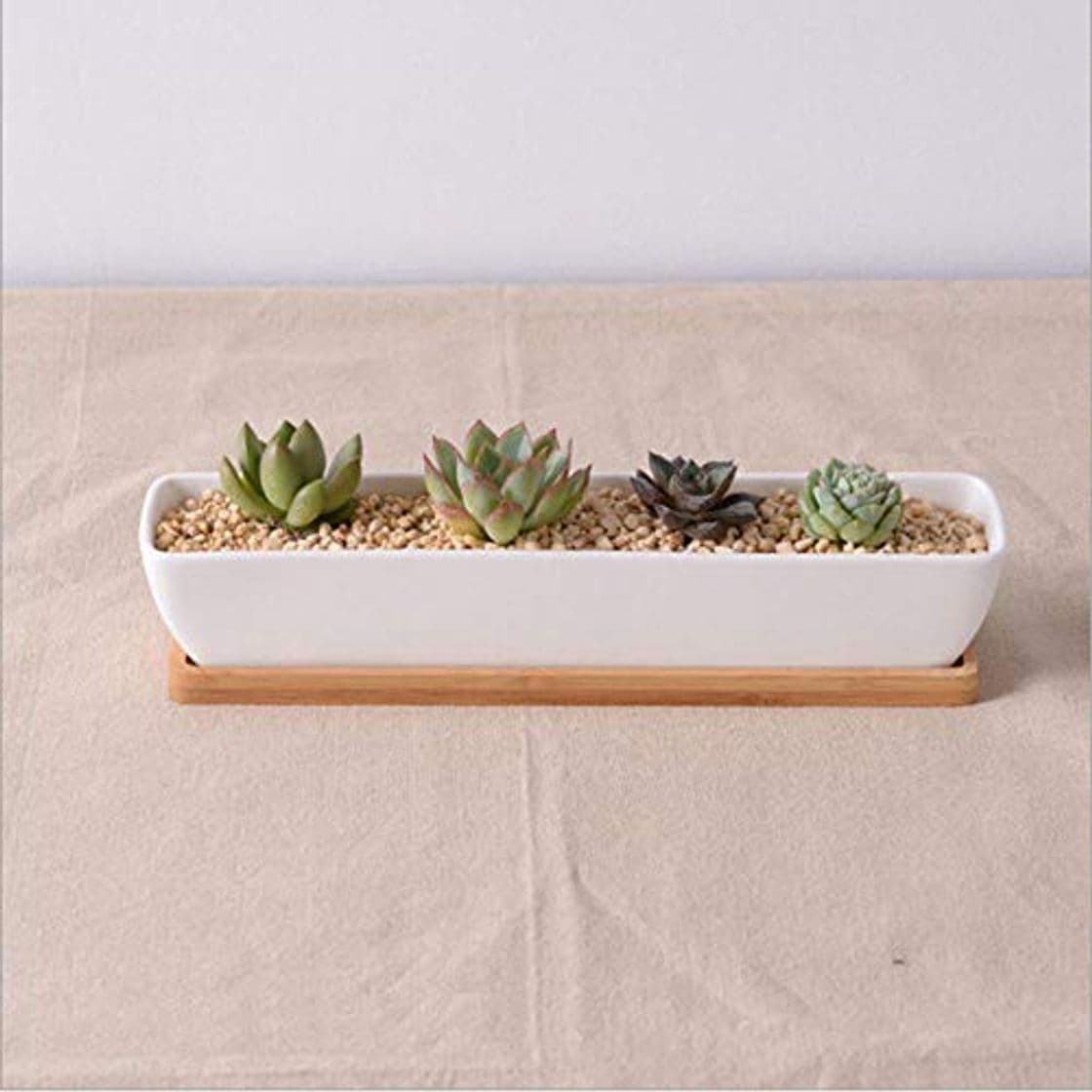 Producto WANG Simple White Creative Mini Meaty Ceramic Desktop Long Square Strip with