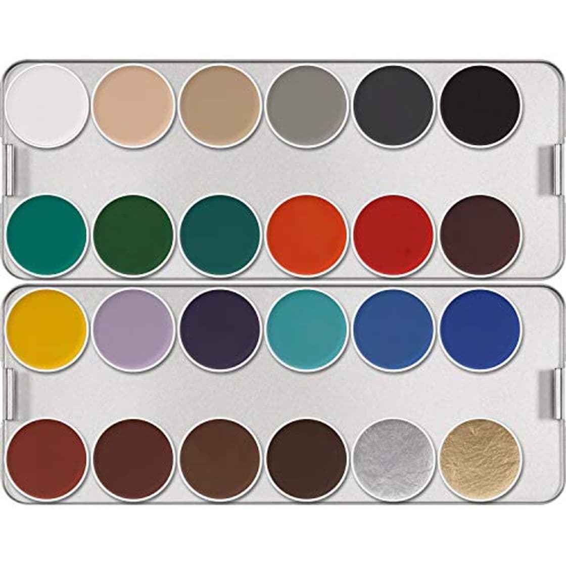 Beauty Aquacolor KRYOLAN maquillaje PALETA DE COLORES de metal 24