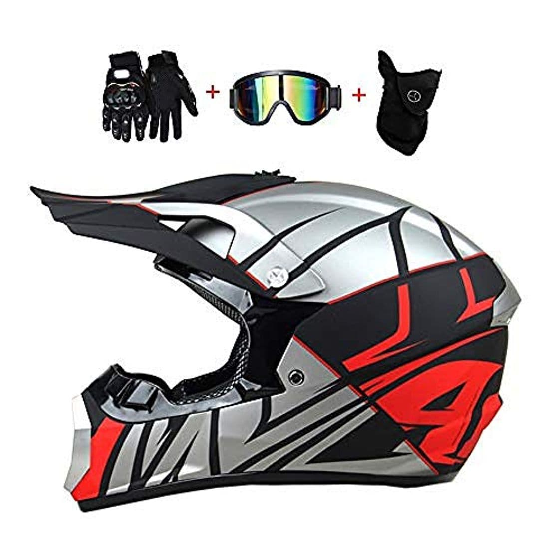 Product Casco de Motocross Casco de Motocross para Hombre Conjunto con Gafas Máscaras