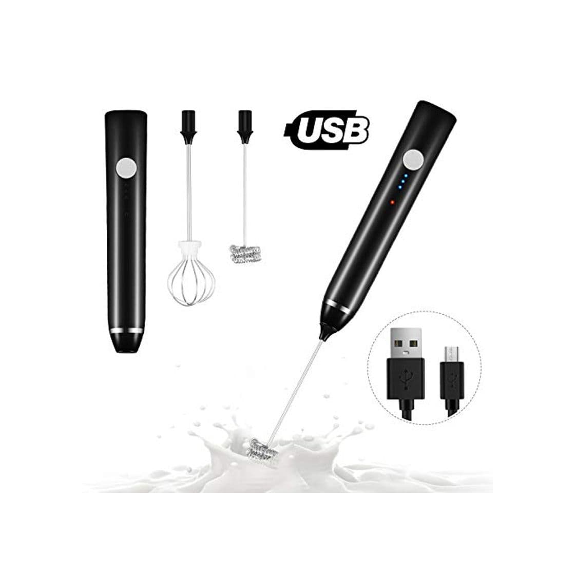 Producto Dallfoll Espumador de Leche Eléctrico, USB recargable batidor eléctrico, vaporizador de leche,