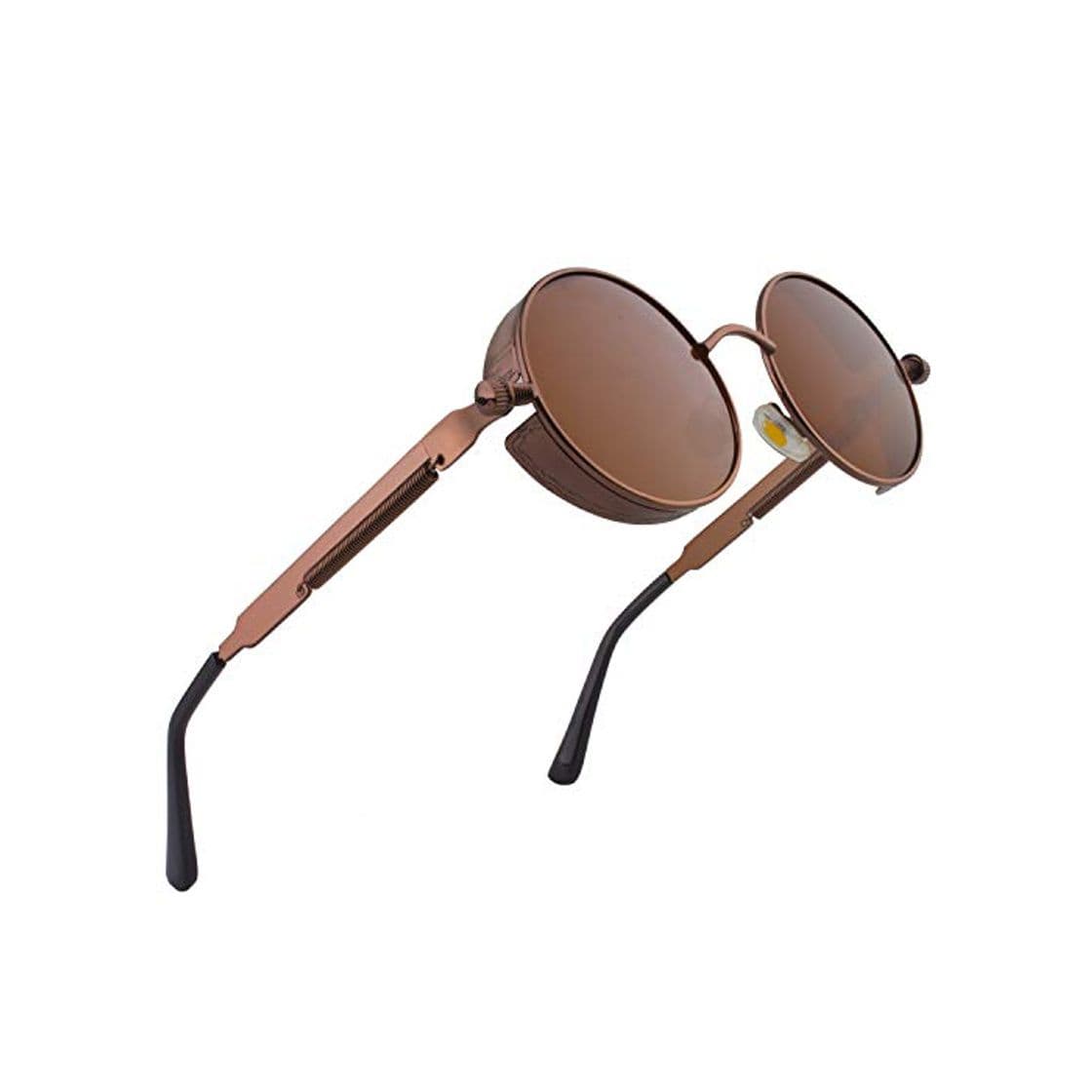 Producto CGID E72 Steampunk estilo retro inspirado círculo metálico redondo gafas de sol polarizadas para hombres