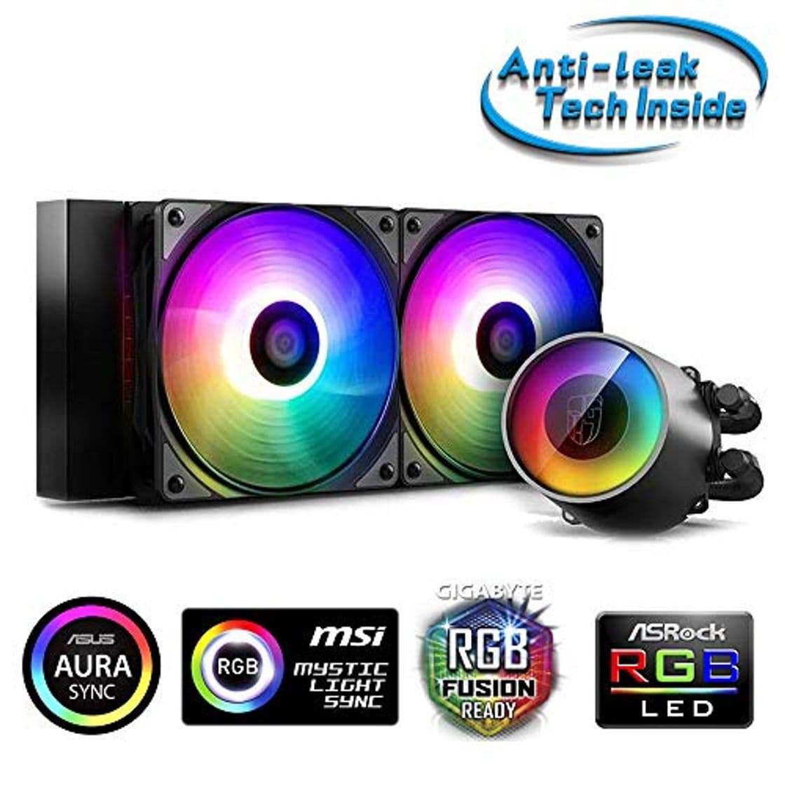 Product DeepCool Castle 240RGB V2 - Sistema de refrigeración antipalanca, radiador de 240