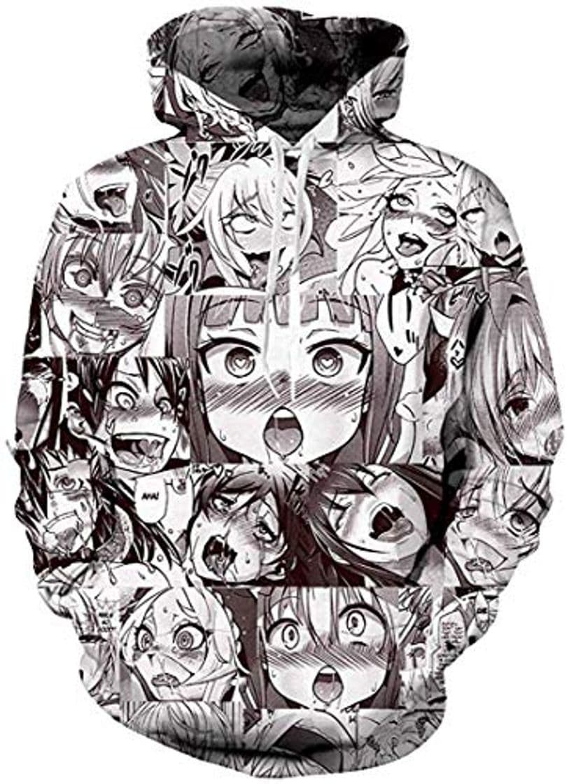 Product Chaos World Sudadera AHEGAO 3D impresión Hombre de Manga Larga con Capucha