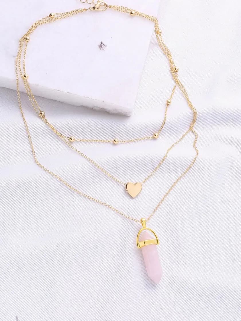 Moda Gold Heart Pendant Layered Chain Necklace | SHEIN USA