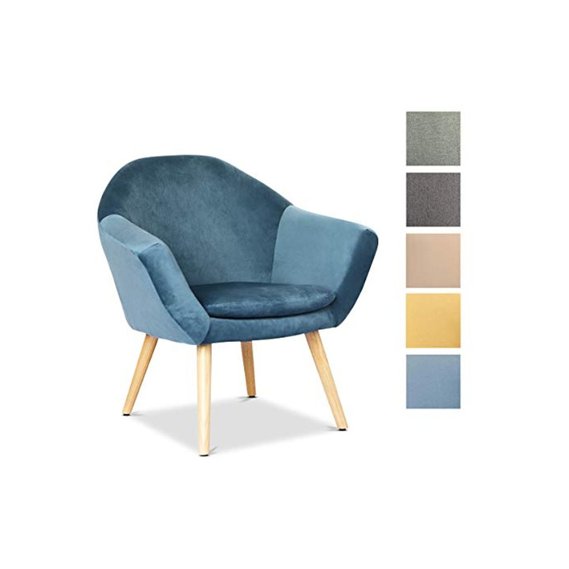 Product Mc Haus NAVIAN - Sillón Nórdico Escandinavo de color Azul Perla