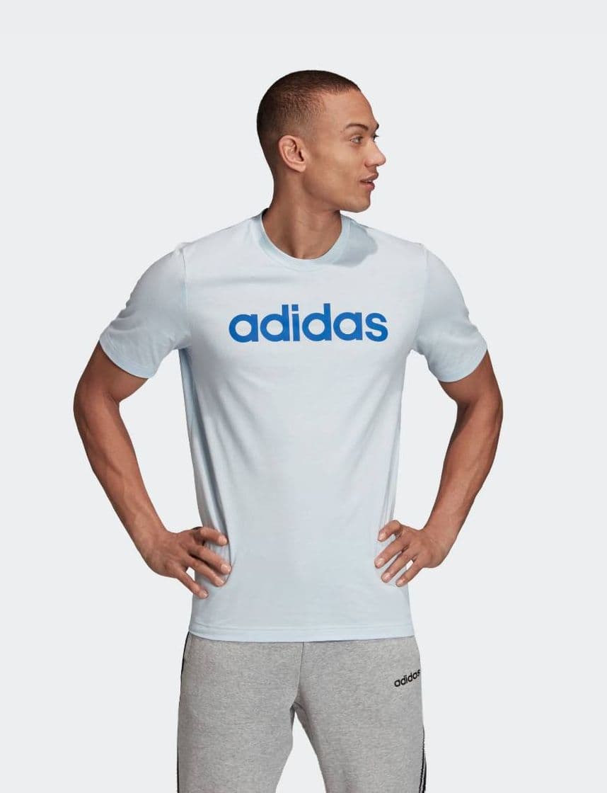 Moda Camiseta Essentials Linear Logo - Azul adidas