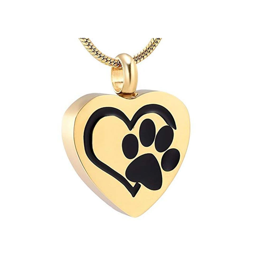 Producto Chenyou Pendente Garra for Mascotas Negra Grabado Corazón Urna Collar Sosteniendo Cenizas