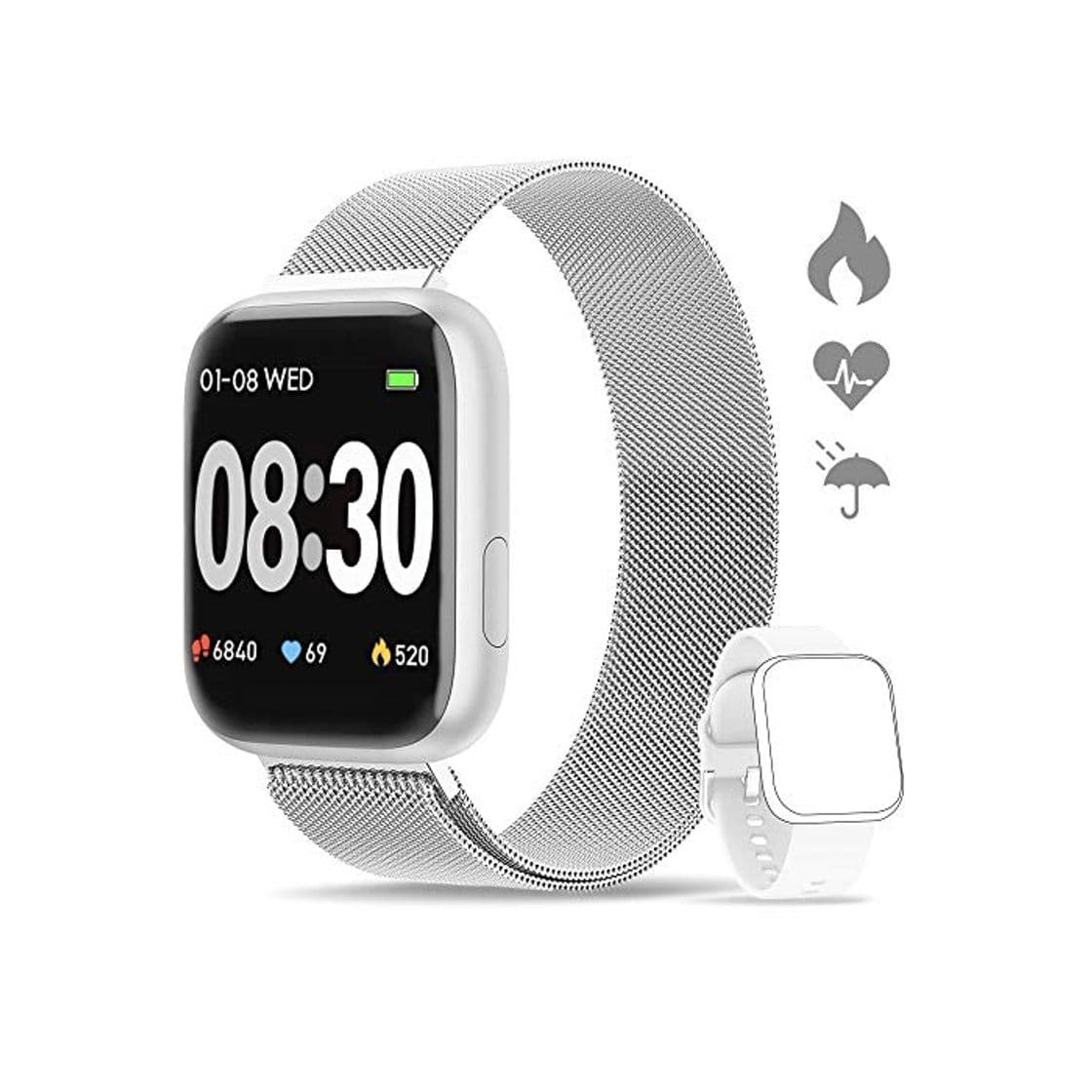 Producto WWDOLL Smartwatch, Reloj Inteligente IP67 con Monitor Rítmo Cardíaco Sueño Podómetro Notificaciones,