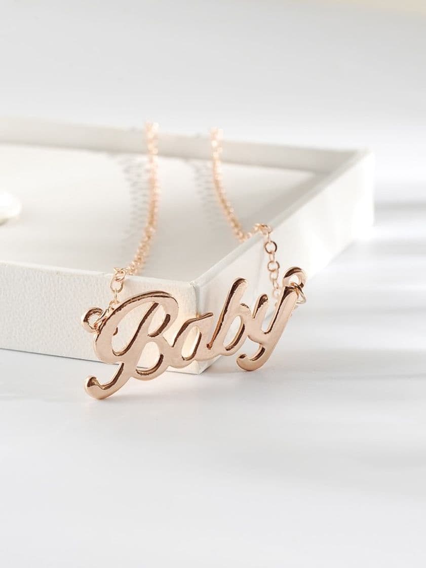 Fashion Collar Rosa Gold con letras “Baby”