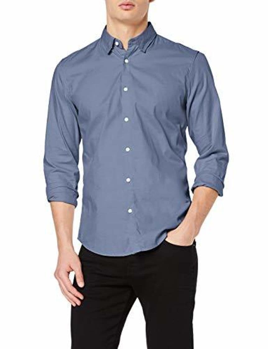 Producto Springfield Frq Cotton 100 Easy Iron Camisa Casual, Azul