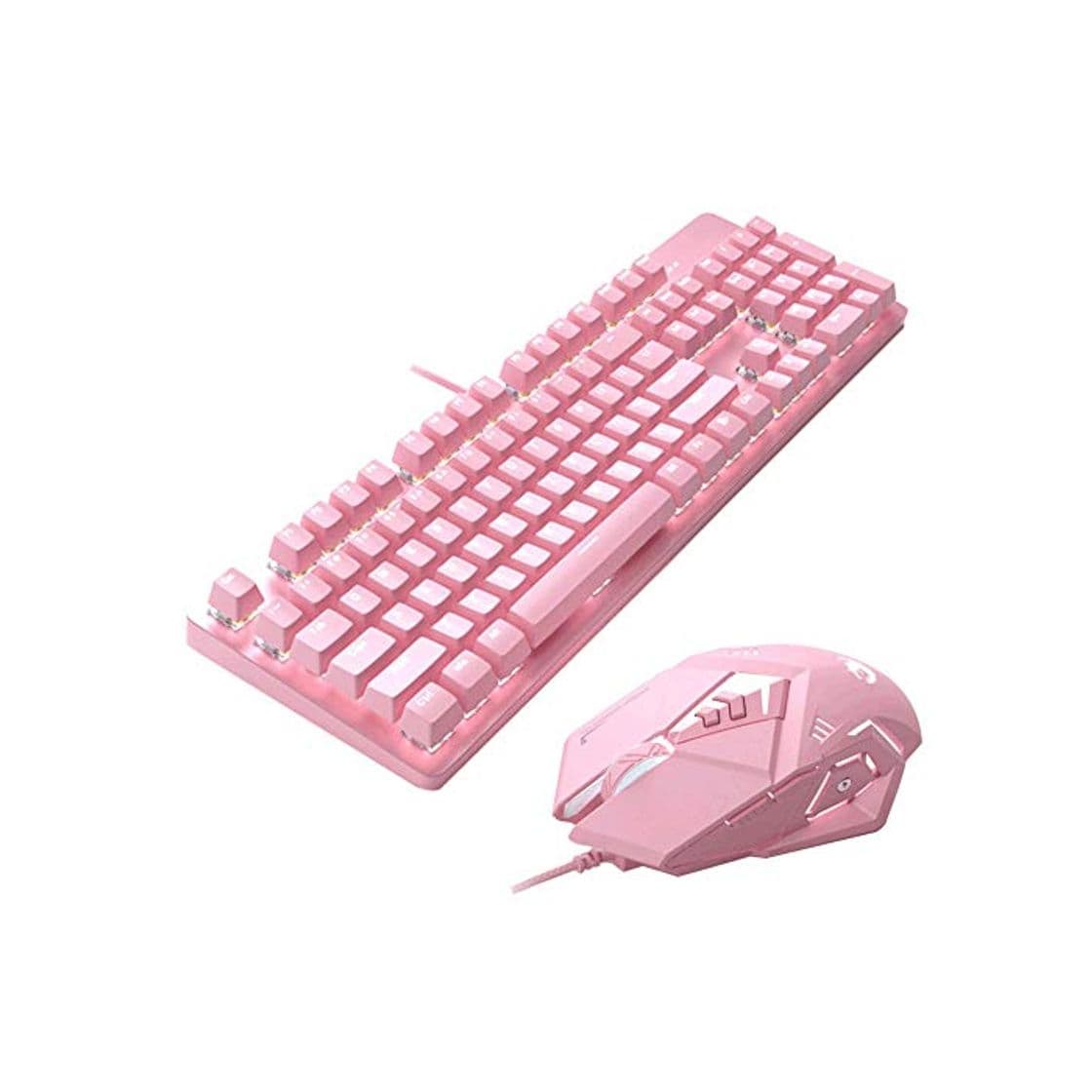 Product YZYZYZ Sensible Teclado Mecánico Rosa, Verde 104 Tecla del Teclado del Eje,