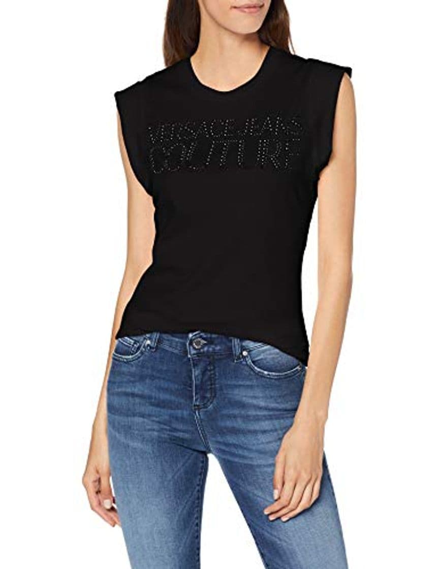 Place Versace T-Shirt Donna Camiseta de Tirantes, Negro