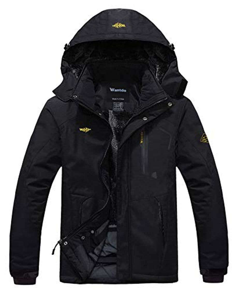 Fashion Wantdo Chaqueta de Montaña Esquí Impermeable para Hombres Negro Small