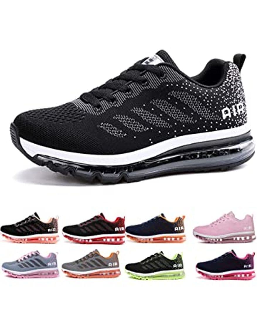 Producto Air Zapatillas de Running para Hombre Mujer Zapatos para Correr y Asfalto Aire Libre y Deportes Calzado Unisexo Gray Pink 38