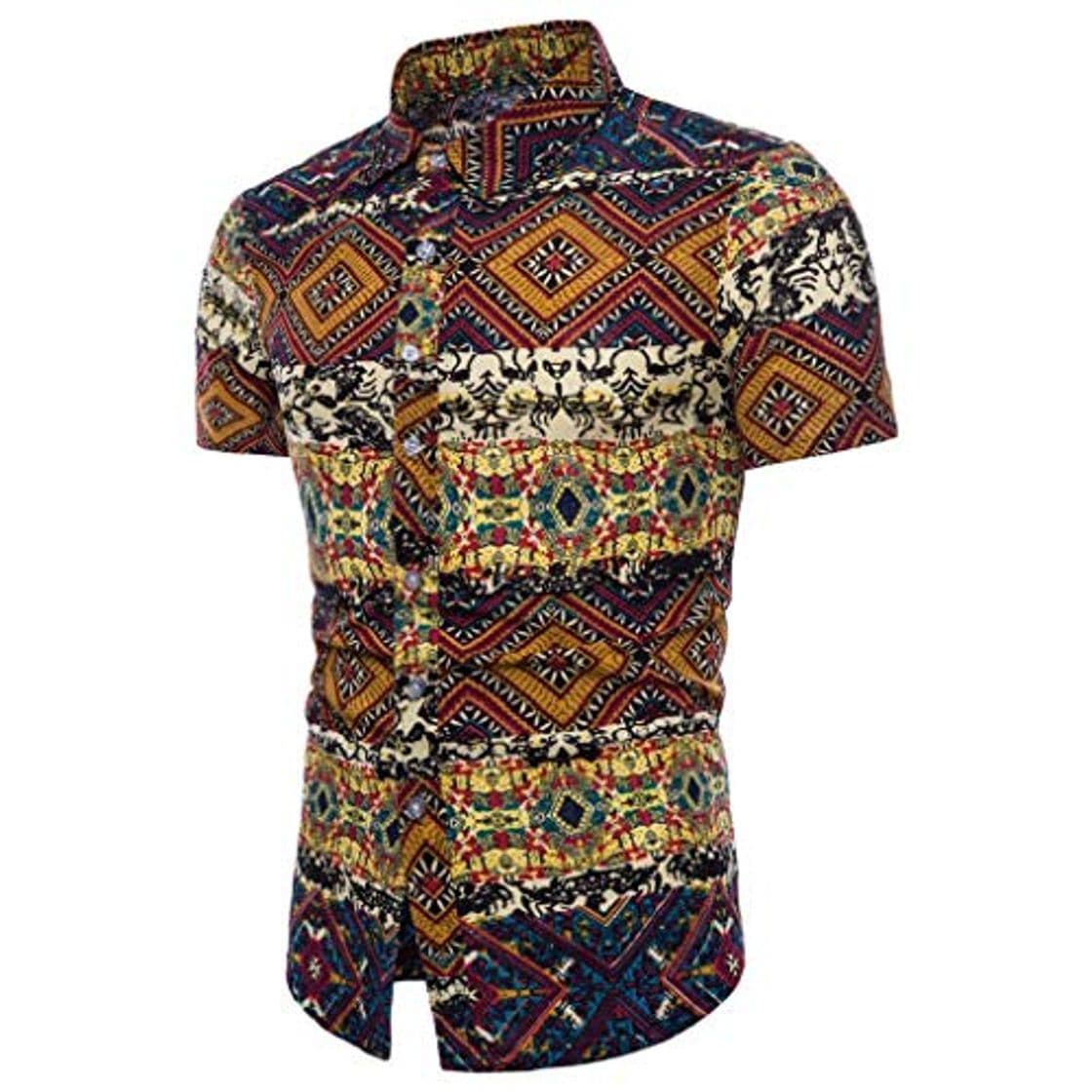 Moda Camisas Hombre Flores 2019 Moda SHOBDW Playa de Verano Impresión Boho Vintage