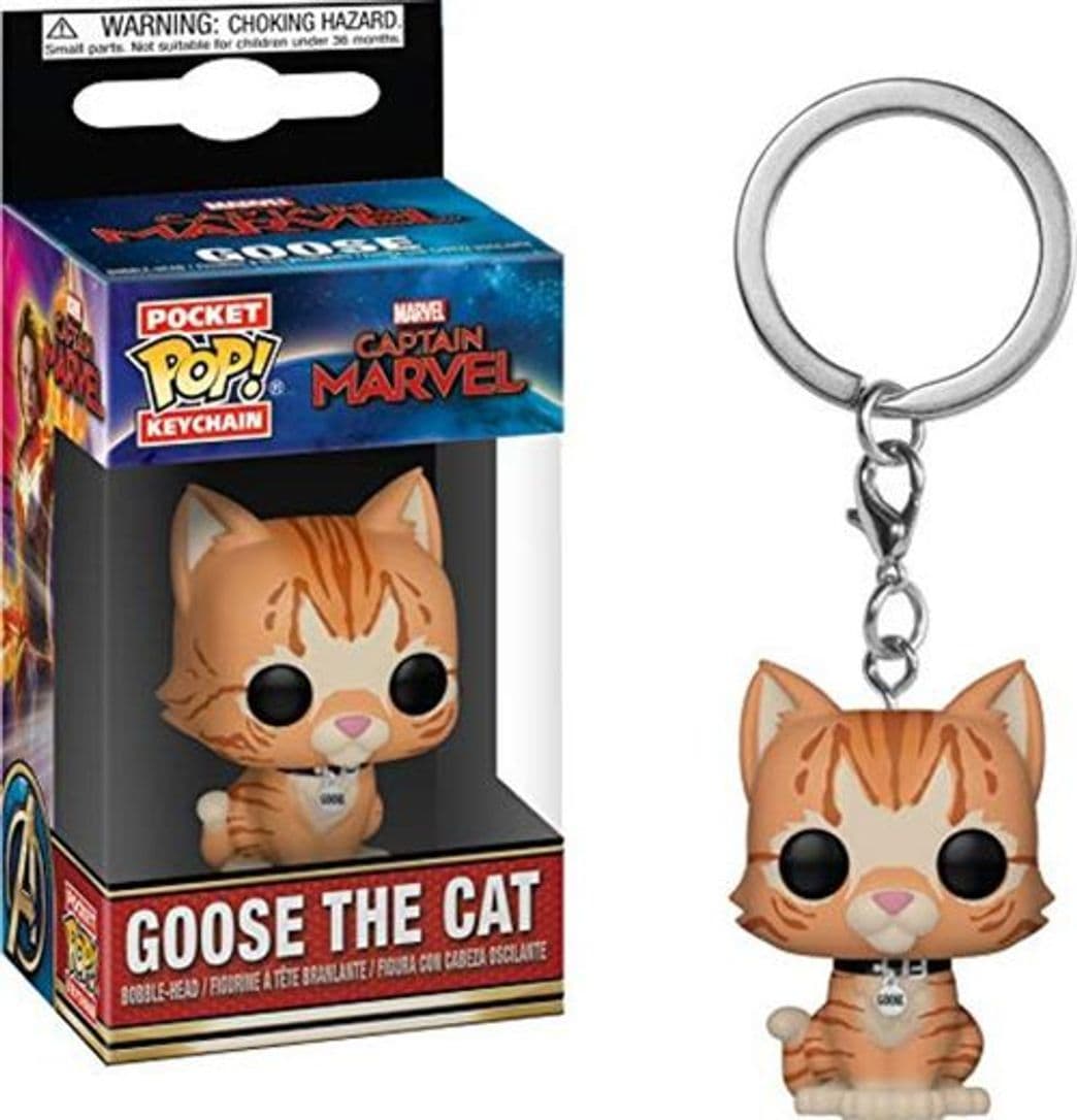 Product Funko- Pocket Keychain Captain Marvel: Pop 3 Llavero, Multicolor