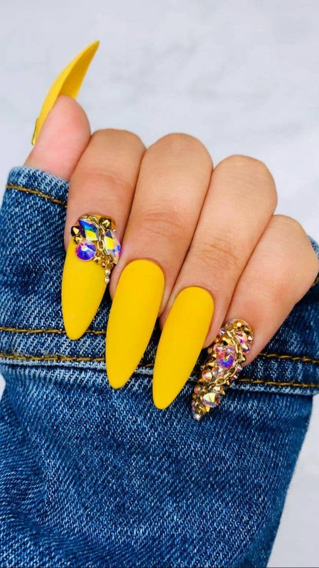 Moda Uñas Amarillas de Mostaza Mustard Yellow Nails Uñas de | Ets