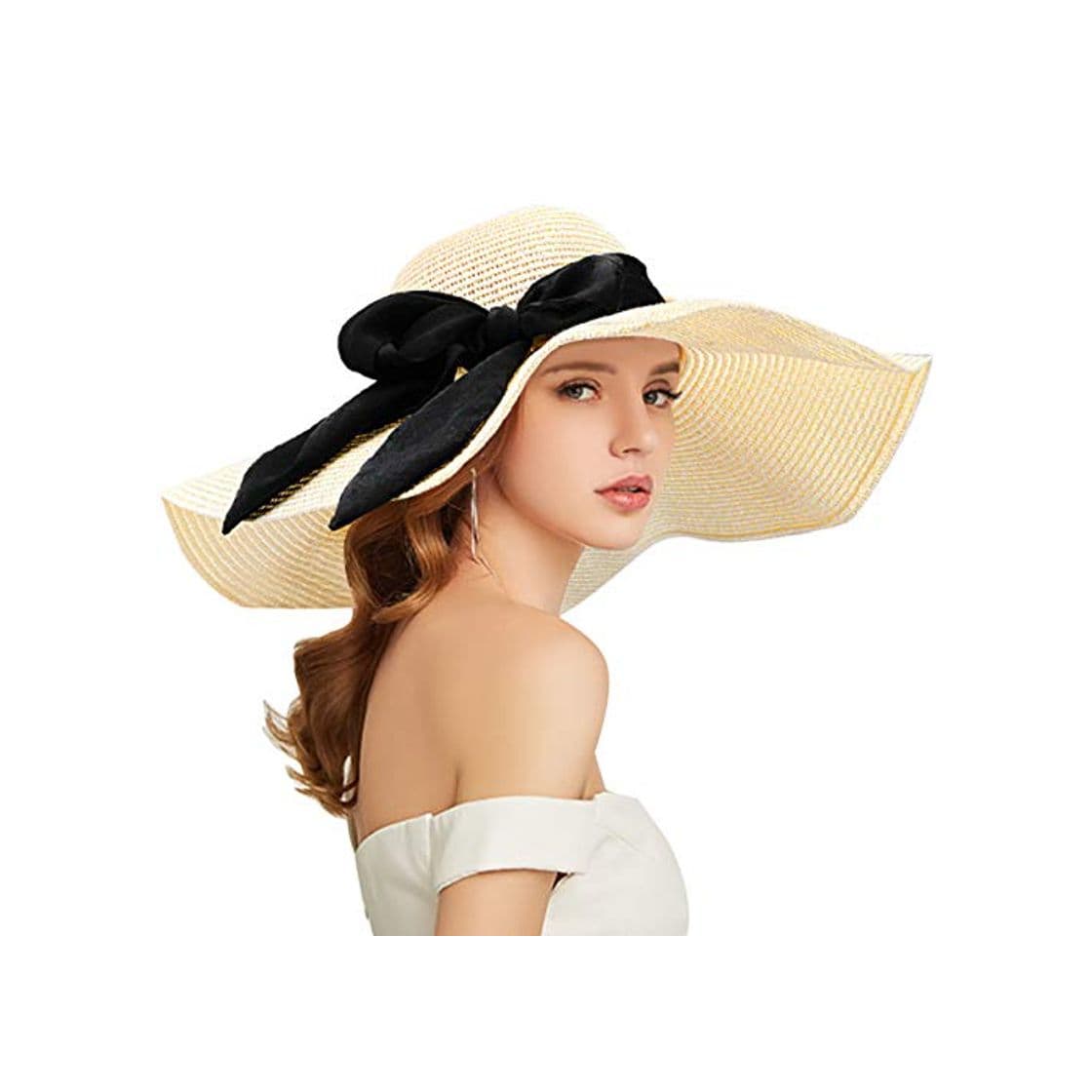 Producto Tencoz Sombrero para el Sol para Mujer, Sombrero de Paja Flexible de