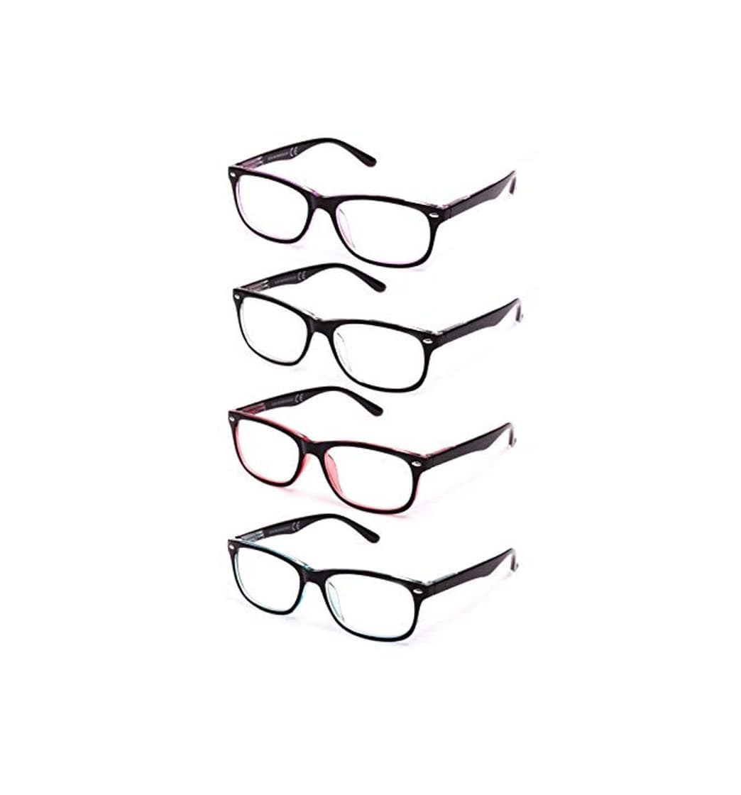 Producto Pack de 4 Gafas de Lectura Vista Cansada Presbicia, Gafas de Hombre