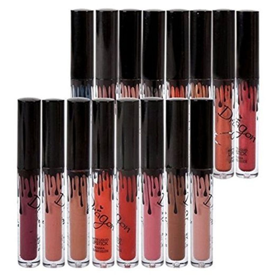 Lugar RICHOOSE 16 Colores Set Líquido Maquillaje Líquido Maquillaje Lápiz Mate Lápiz Labial