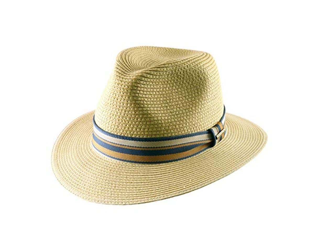 Fashion Stetson Sombrero Fedora Safari Traveller de Paja Toyo Natural