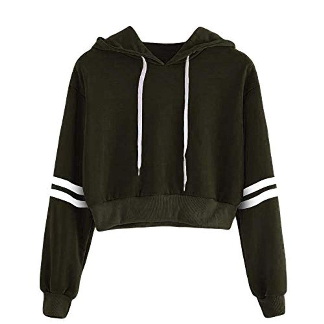 Producto Bellyfree Manga Larga con Capucha Sudadera Tops Cortos Adolescentes Sudadera Especial Estilo con Capucha Rayas Suéteres De Algodón para Damas Tops De Manga Larga Blusas Sudaderas Sudaderas con